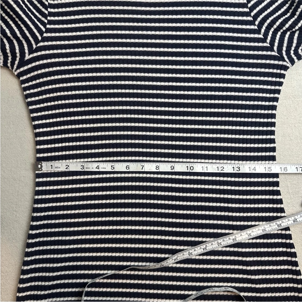 Michael Kors Knit Sweater Dress Navy White Stripe Classic Size L - Picture 10 of 13